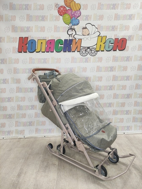 Санки-коляски "Ника детям 7-8K" оливковый