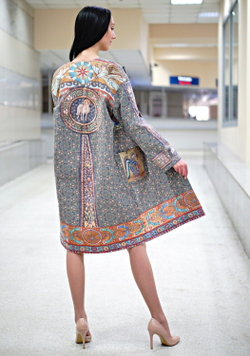 Пальто "Равенна", по мотивам византийской мозаики из базилики Святого Виталия Миланского (San Vitale) в Равенне