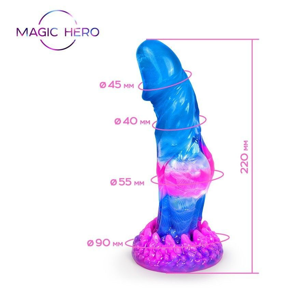 Разноцветный фантазийный фаллоимитатор - 22 см. (Цвет: разноцветный)