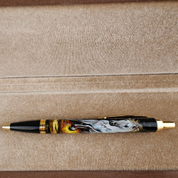 Ручка шариковая "Белая лошадь" с ручной росписью в футляре