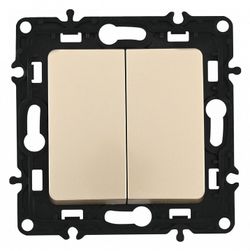 Выключатель проходной двухклавишный без рамки Arte Milano 217 217.32-2.shampan