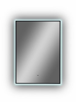 Зеркало "Amer Led" с фоновой подсветкой, бесконтактным сенсором, черной окантовкой 500х700