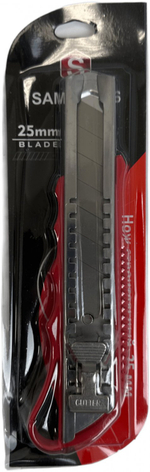 Нож строительный со сменным лезвием 25 мм Samtools красный