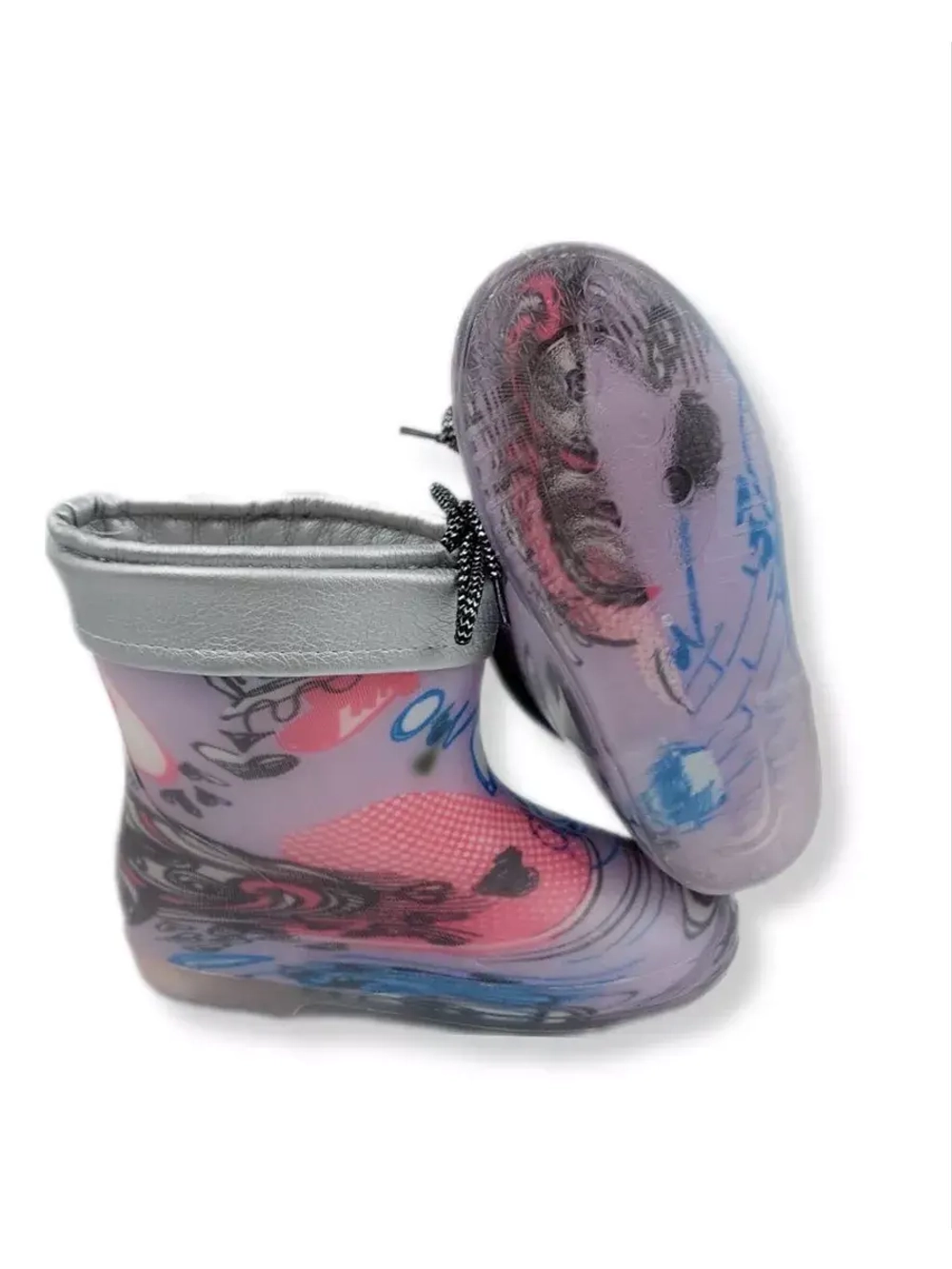 Детские резиновые сапоги с чулком.