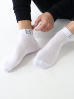 Носки белые с черной вышивкой Город Горький