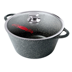 Кастрюля 2л Гранит с литыми ручками и стеклянной крышкой, к2233аг