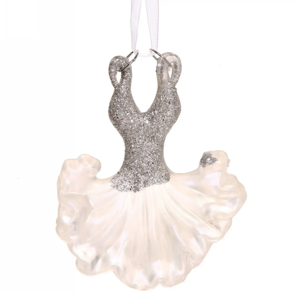 Подвеска «Платье нарядное» 10 см, белый