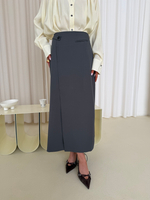 Юбка карандаш с запахом серый