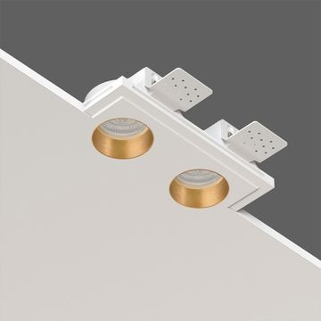 Встраиваемый гипсовый светильник для установки в потолках из гипсокартона LED MR16 GU10 / модуль LED MR16 SN 211 белый/латунь Quasar 55 Duo Flat Brass Stellanova