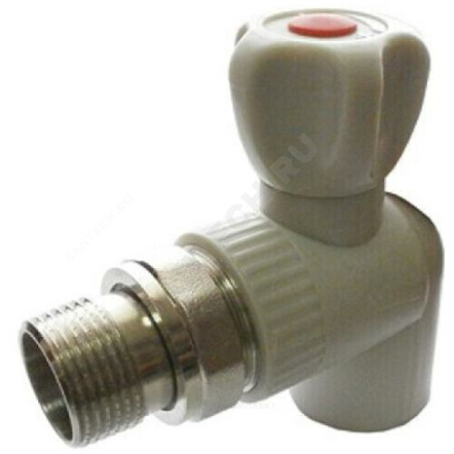 Кран шаровой PP-R серый Дн 20х1/2" НР угловой для радиатора VALFEX 10148020Г