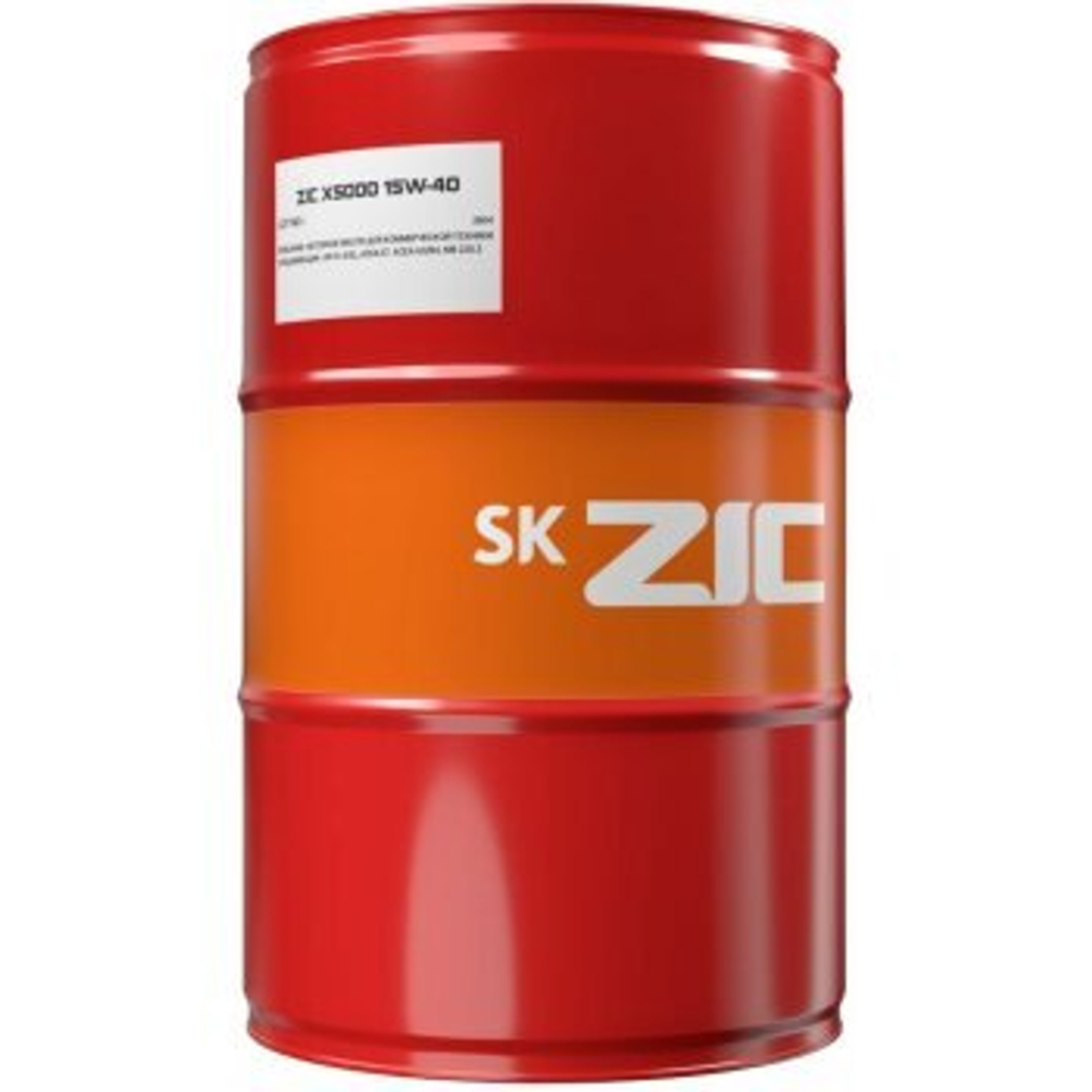 Масло моторное ZIC X5000 15w40 CI-4/SL (ACEA E7 (E5, E3)) /JASO DH-1 200л