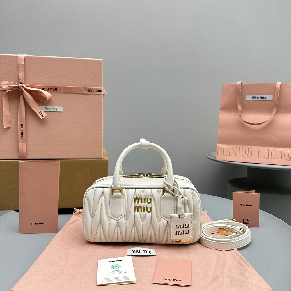 Miu Miu Matelasse Nappa Leather Top Handle Bag 24 cm