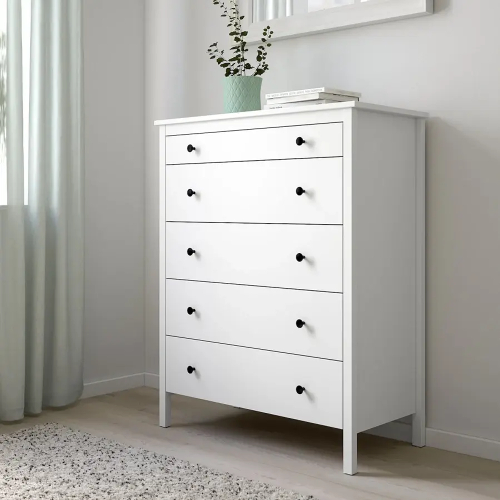 Комод с 5 ящиками - IKEA KOPPANG/КОППАНГ ИКЕА, 44х90х114 см, белый