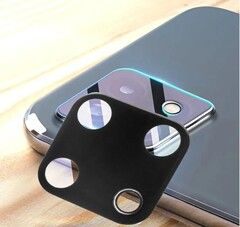 Защитное стекло для камеры для Realme C21Y (Черная рамка)
