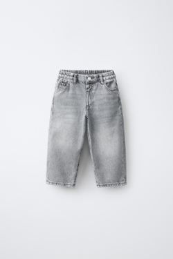 ZARA ДЖИНСЫ BAGGY, СЕРЫЙ