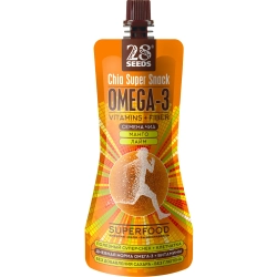 Супер-снек ЧИА ОМЕГА-3 «Манго + Лайм» 150 г 28SEEDS — вид спереди упаковки