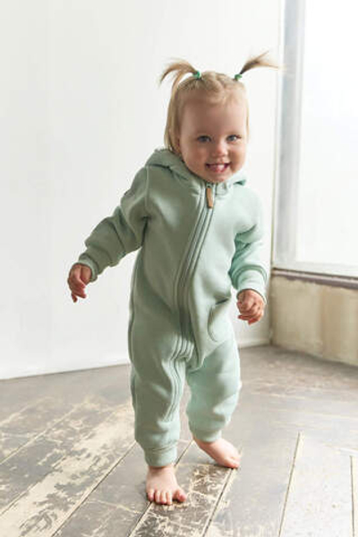 Комбинезон из футера утепленный (аква) открытые ножки