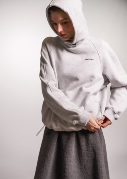 Худи 2.0 из плотного футера без начеса, светло-серый меланж