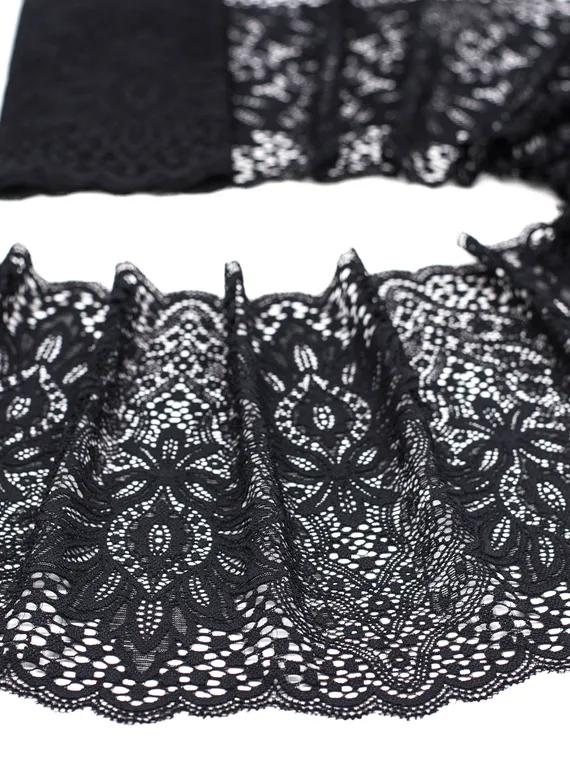 01-60 Кружево шантильи 22 см, черный