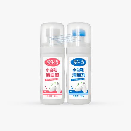 Средство очищающее + отбеливатель для ухода за белой обувью (две бутылки в упаковке) 1PV (100 мл. x 2)