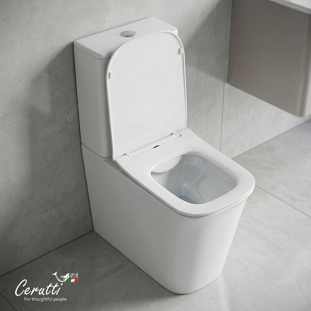 Унитаз напольный Ceruttispa АРНО (ARNO) CT7838 безободковый (620х345х800)
