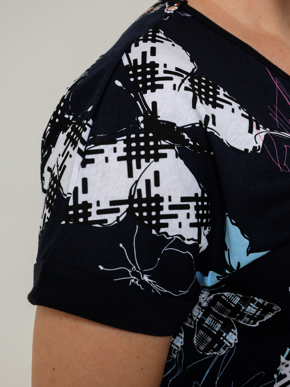 Футболка Фк-155Х/синий-бабочки