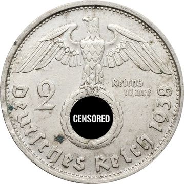 2 рейхсмарки 1938 Германия (Третий рейх) "B"