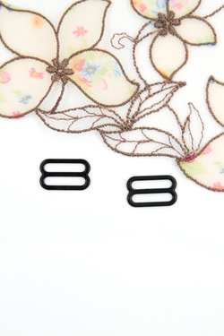 Кольцо, регулятор, крючок для бюстгальтера чёрный 0,6-2 см