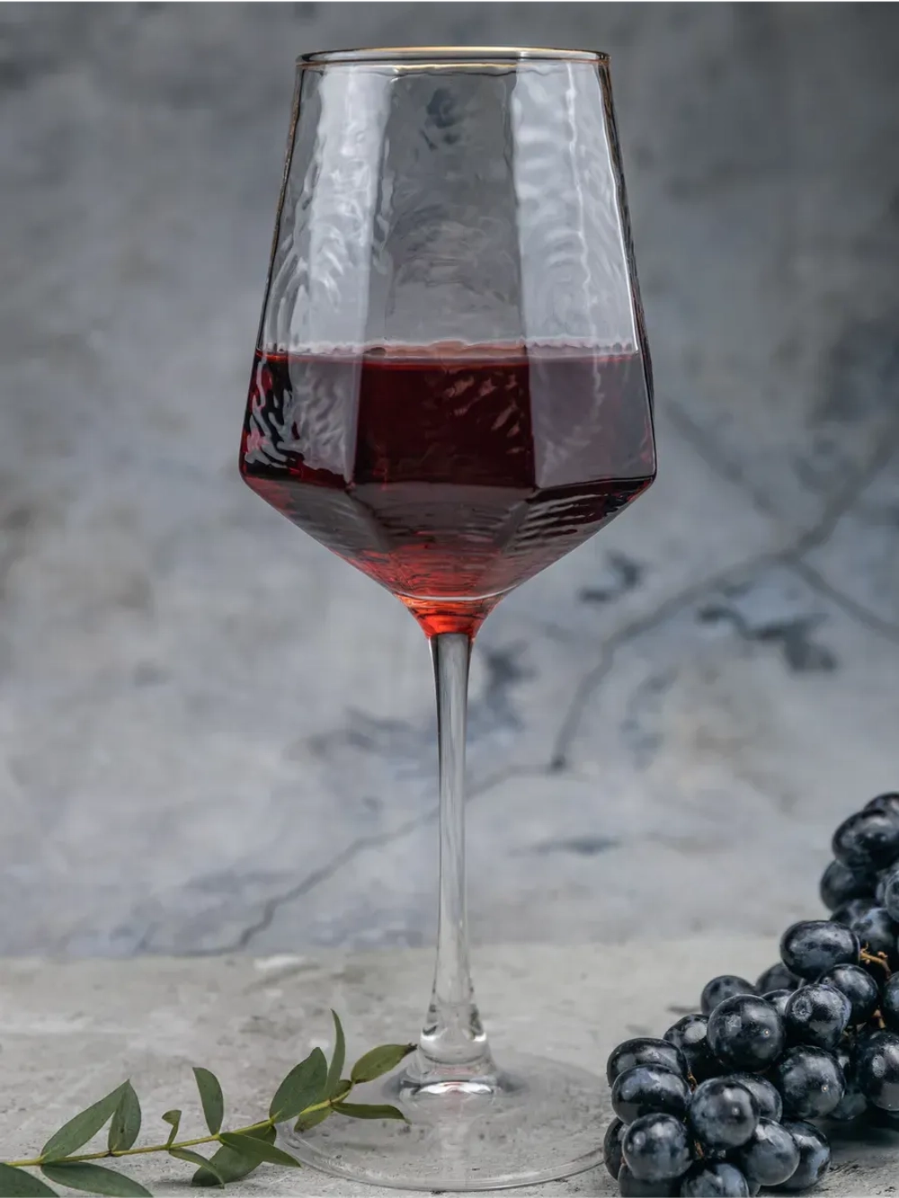 Набор бокалов для вина 2 шт, 440 мл, с золотой каймой