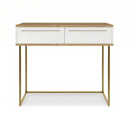 Туалетный столик консоль ROYAL 5211 эко (Дуб Кантри-Золото-р.золото)