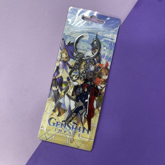 Брелок металлический Дилюк Геншин Импакт Genshin Impact