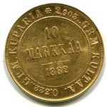 10 марок 1882 года. Золото