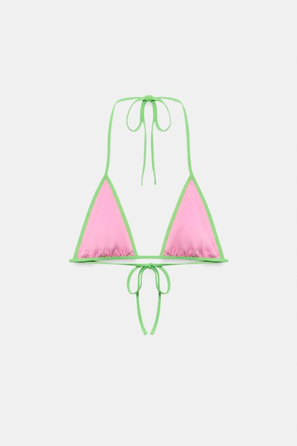 ZARA ТОП-БИКИНИ С ТРЕУГОЛЬНЫМИ ЧАШКАМИ, РОЗОВЫЙ