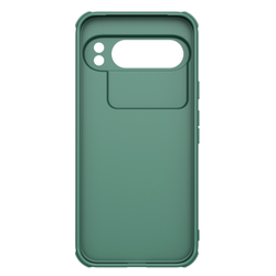 Двухкомпонентный чехол зеленого цвета (Dark Green) от Nillkin с защитной шторкой для камеры на Google Pixel 9 Pro XL, серия CamShield Pro Case