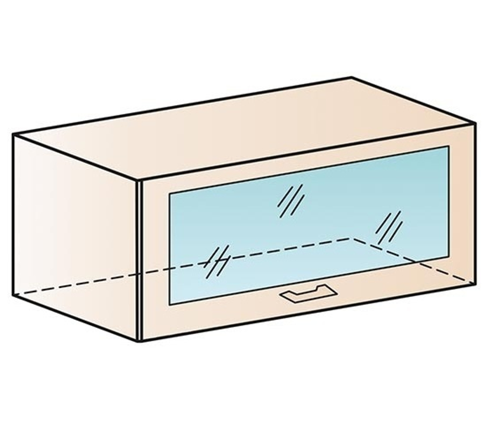 Прага Шкаф верхний горизонтальный 800мм (со стеклом)