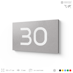 Табличка с номером 30 на дверь квартиры, для офиса, кабинета, аудитории, склада, серая 120х70 мм, Айдентика Технолоджи