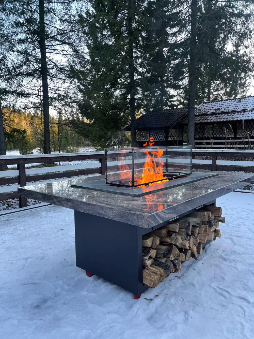Дровяной гриль-стол Elbrus Grill Монблан 1460 (столешница 2100x1400 мм)