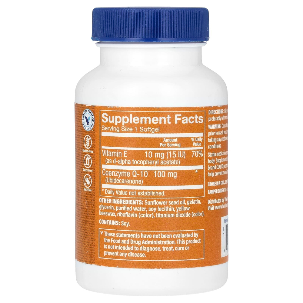 The Vitamin Shoppe, Коэнзим Q-10, 100 мг, 120 мягких таблеток