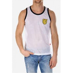Майка спортивная в сетку белая Andrew Christian Sport Mesh Tank White