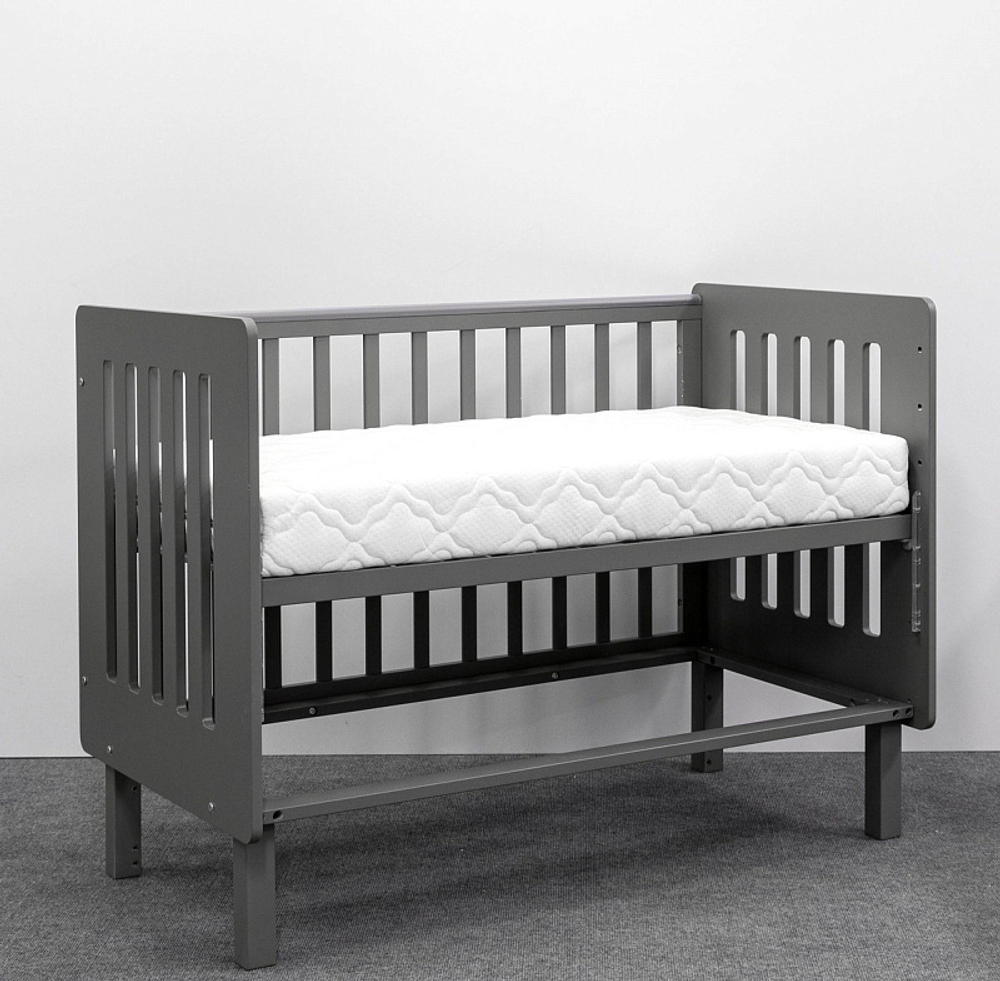 Кровать Antemi Mari 120х60 с ящиком Ник 14 г Графит + НиК 16 г Графит