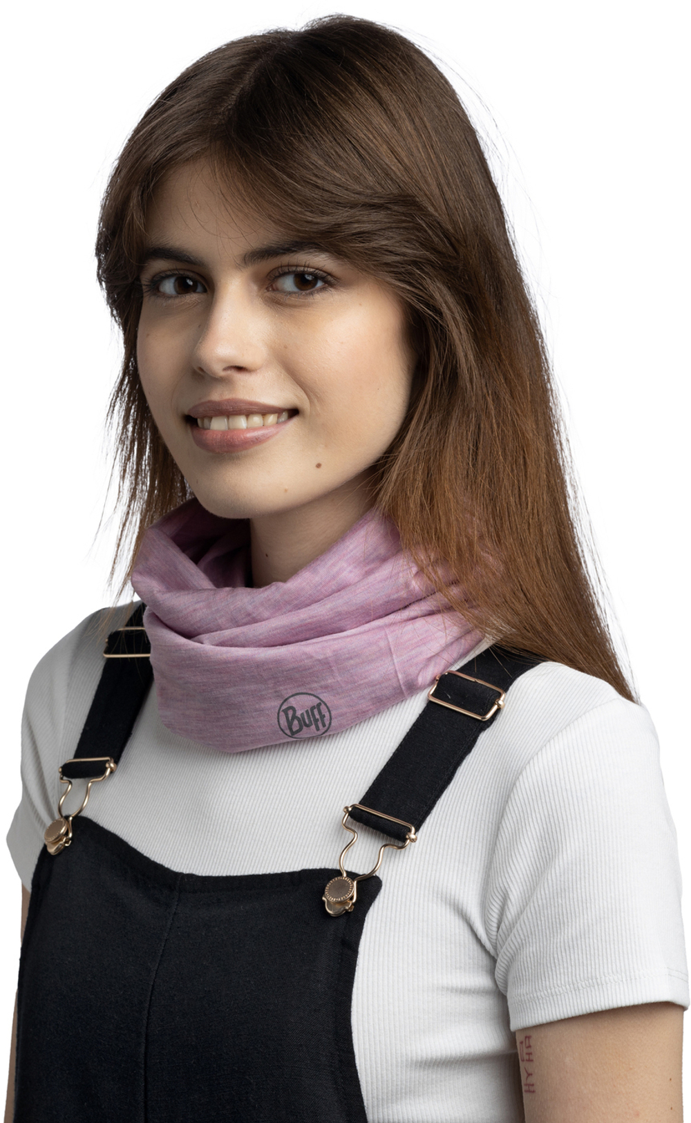 Шерстяной шарф-труба Buff Merino Lightweight Solid Pansy