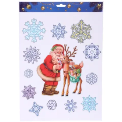 Наклейка на стекло «Зимняя радость» 41*29 см, микс