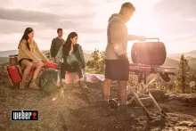 Портативный газовый гриль Weber Traveler Stealth Edition, 1 горелка, чёрный