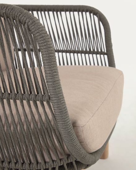 Кресло Catalina из зеленой веревки и массива акации La Forma Испания