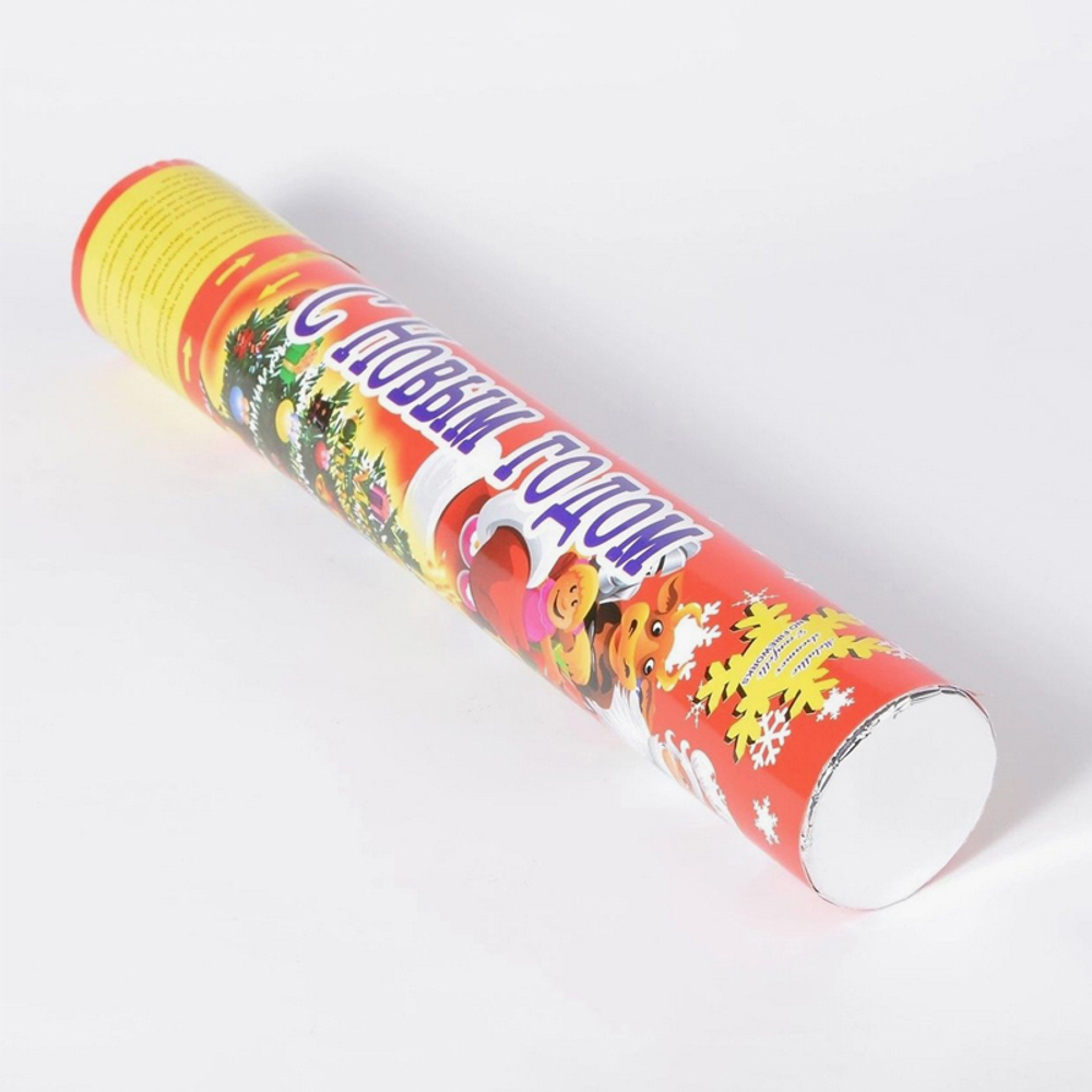 хлопушка 11см блестящая новогодняя (разноцветный)