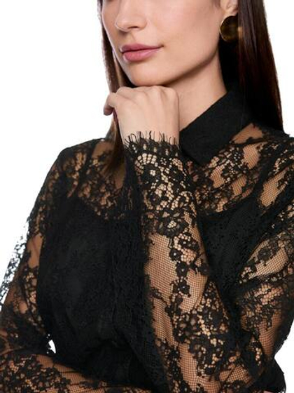Marc Cain Блуза из прозрачного кружева с подкладкой