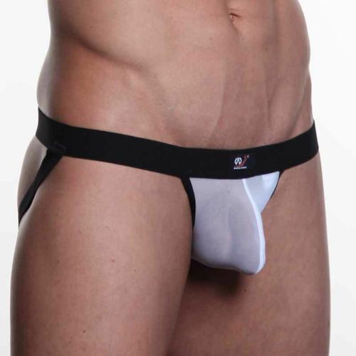 Мужские трусы джоки WangJiang в сетку белые WG00099