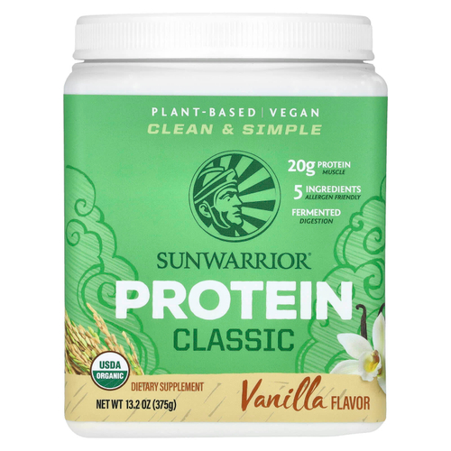 Sunwarrior, классический протеин, со вкусом ванили, 375 г (13,2 унции)
