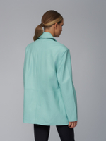 Женский мятный кожаный жакет