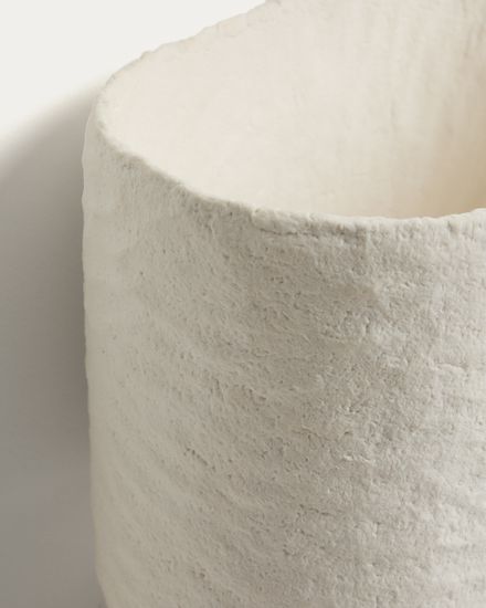 Белая настольная лампа Bedala из папье-маше